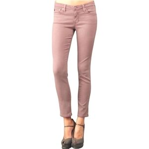 Ag Adriano Goldschmied Pink Ankle Cropped Jeans